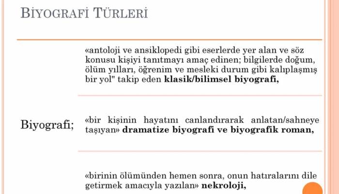 Biyografi Türleri: Farklı Türlerde Örnekler